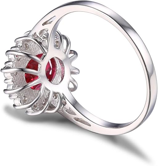 Anillo Clásico de Rubí Halo | Oro Blanco