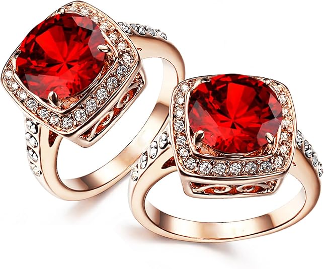 Anillo Statement de Rubí Halo | Oro Rosa