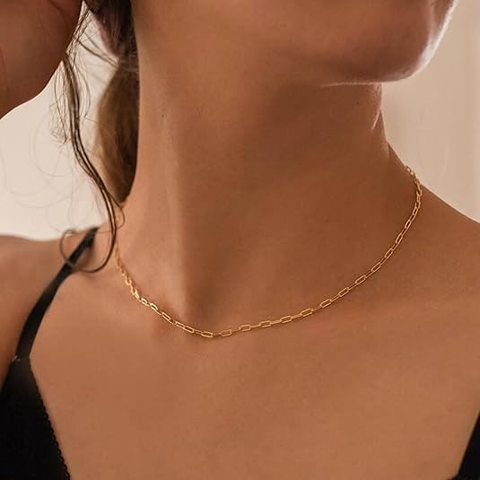 Collar Paperclip de Capas con Rubí | Oro