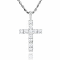 Collar de Cruz | Oro Blanco