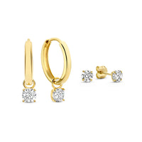 Larmes de Lune Set de Aretes con Piedra | Oro