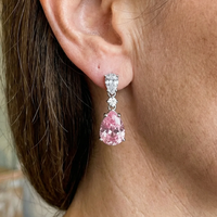 Mireya Aretes Colgantes Blushflare | Oro Blanco