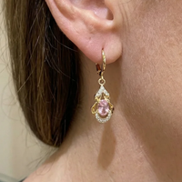 Aretes Lágrima Moonlit Blush | Oro Rosa
