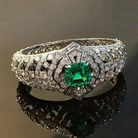 Anillo Art Déco de Esmeralda | Oro Blanco