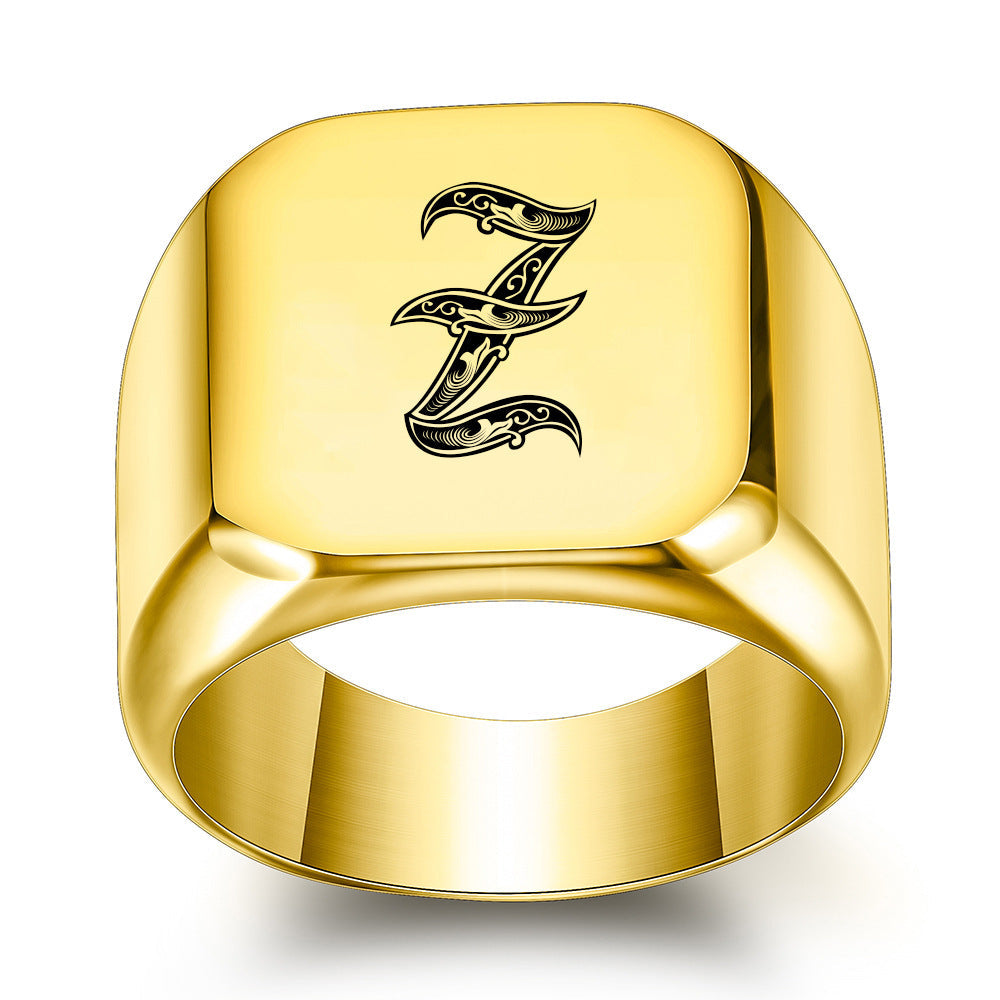 Anillo Clásico con Inicial Noble | Oro