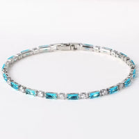 Pulsera con Piedra Turquesa Natural | Oro Blanco