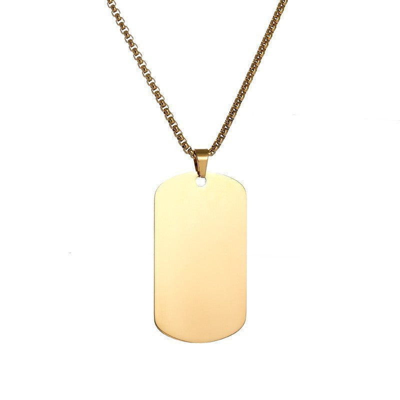 Collar Placa Essential | Oro Blanco