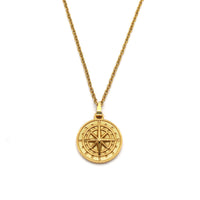 Collar con Colgante Brújula | Oro