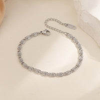 Pulsera de Cadena Trenzada Nusa | Oro Blanco