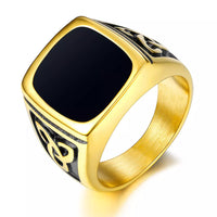 Anillo de Sello Ónix Negro | Oro