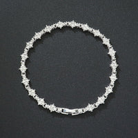 Pulsera Tennis Cluster Clásica | Oro Blanco