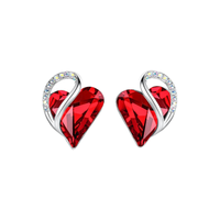 Aretes Stud Infinity Corazón de Rubí | Oro Blanco