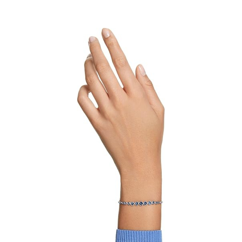 Pulsera Tennis de Zafiro Corte Redondo | Oro Blanco