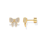 Aretes con Motivo de Moño | Oro