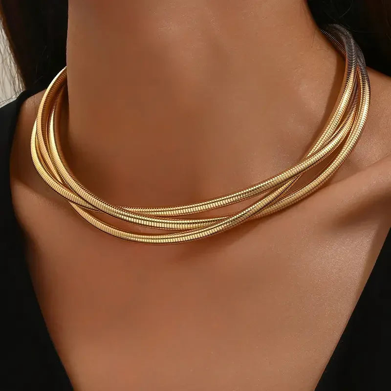 Collar de Tres Capas | Oro