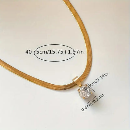 Collar con Dije de Strass Elegante | Oro
