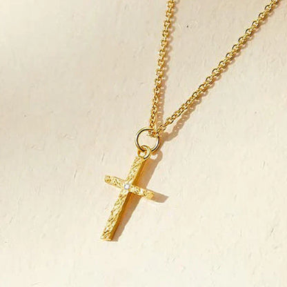 Set de Collar con Inicial y Cruz | Oro