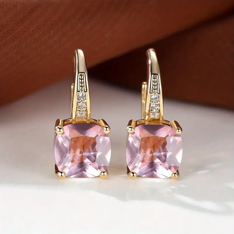 Aretes de Argolla con Piedra Mística | Oro