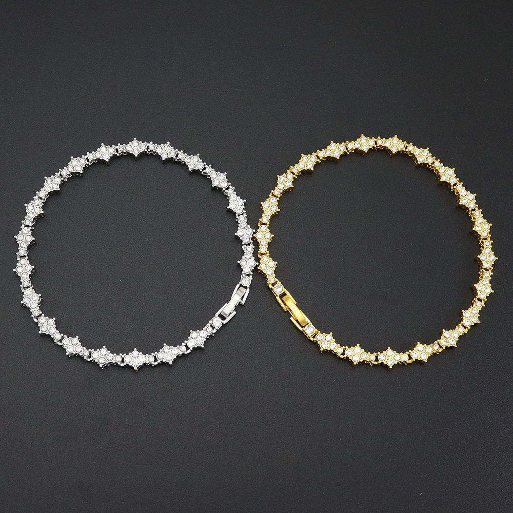 Pulsera Tennis Cluster Clásica | Oro Blanco