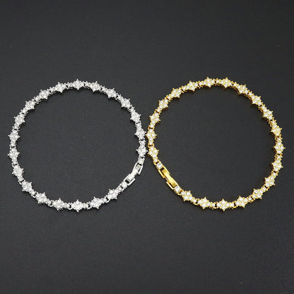 Pulsera Tennis Cluster Clásica | Oro Blanco