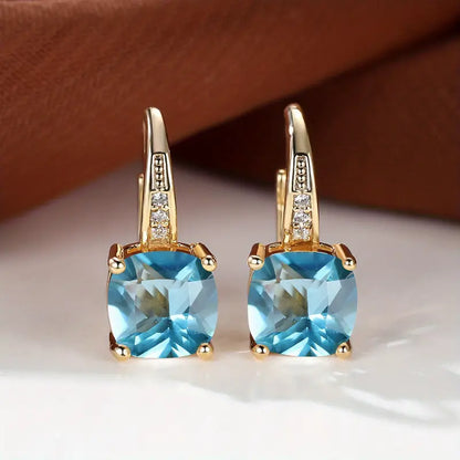 Aretes de Argolla con Piedra Mística | Oro