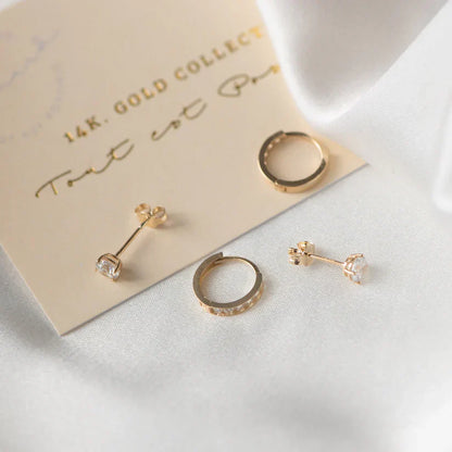 Dara Brillane Set de Aretes con Piedra | Oro