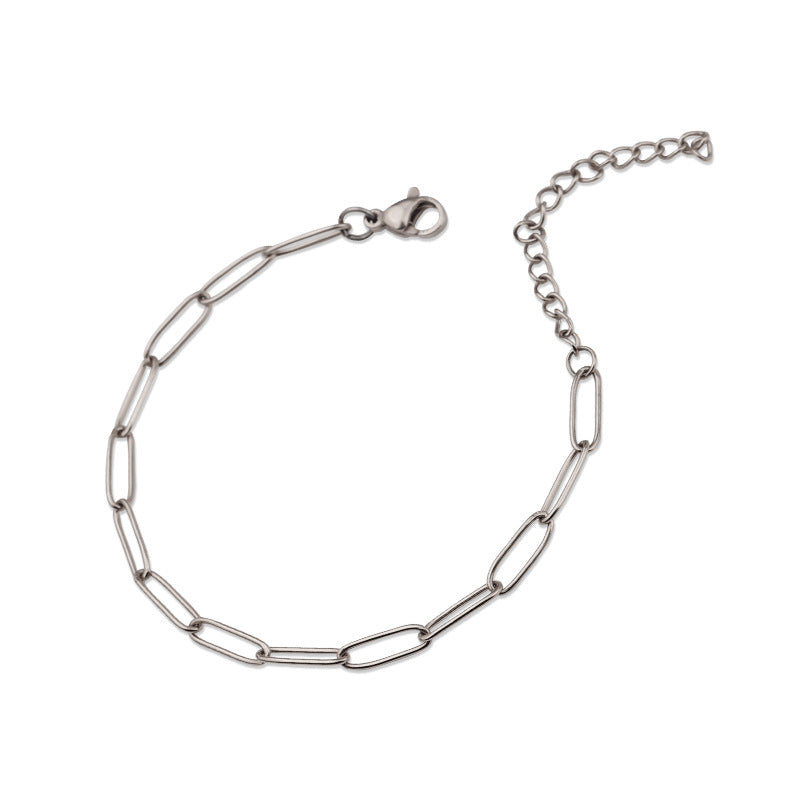 Pulsera Veneciana de Eslabón | Oro Blanco