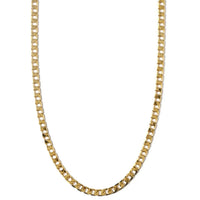 Collar de Cadena Barbada de Eslabón Plano | Oro