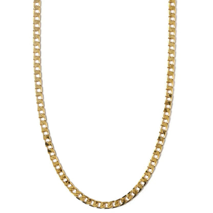 Collar de Cadena Barbada de Eslabón Plano | Oro