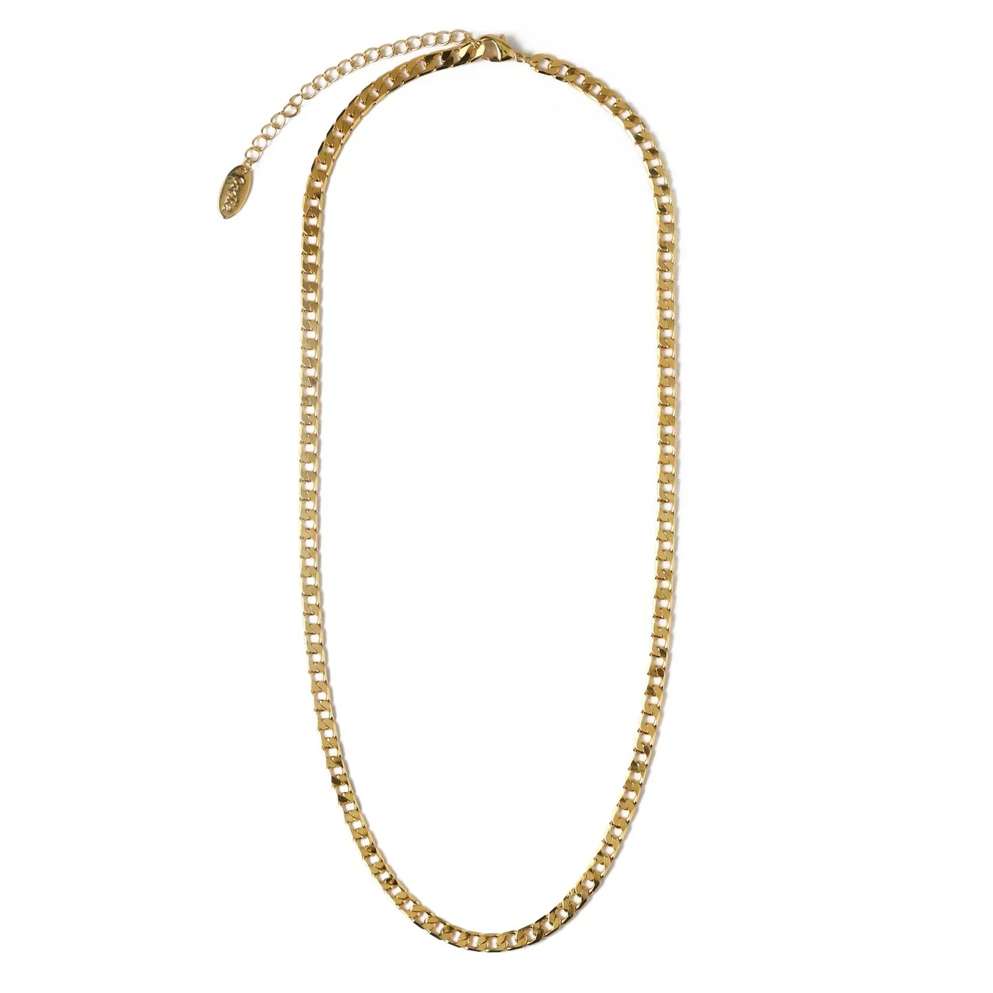 Collar de Cadena Barbada de Eslabón Plano | Oro