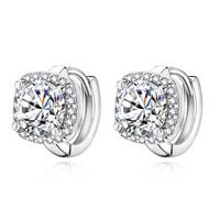 Nadine Aretes Cuadrados | Oro Blanco