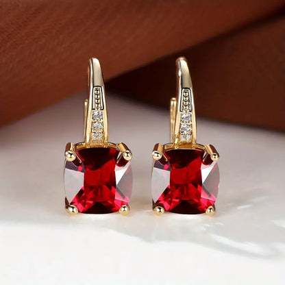 Aretes de Argolla con Piedra Mística | Oro