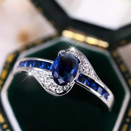 Anillo Flow de Zafiro | Oro Blanco