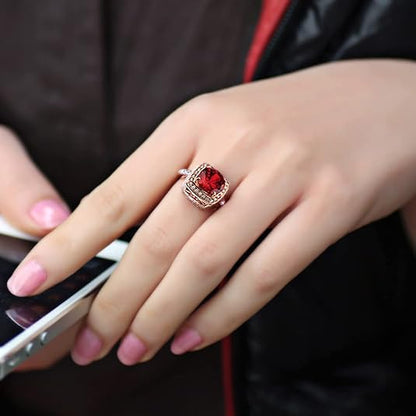 Anillo Statement de Rubí Halo | Oro Rosa
