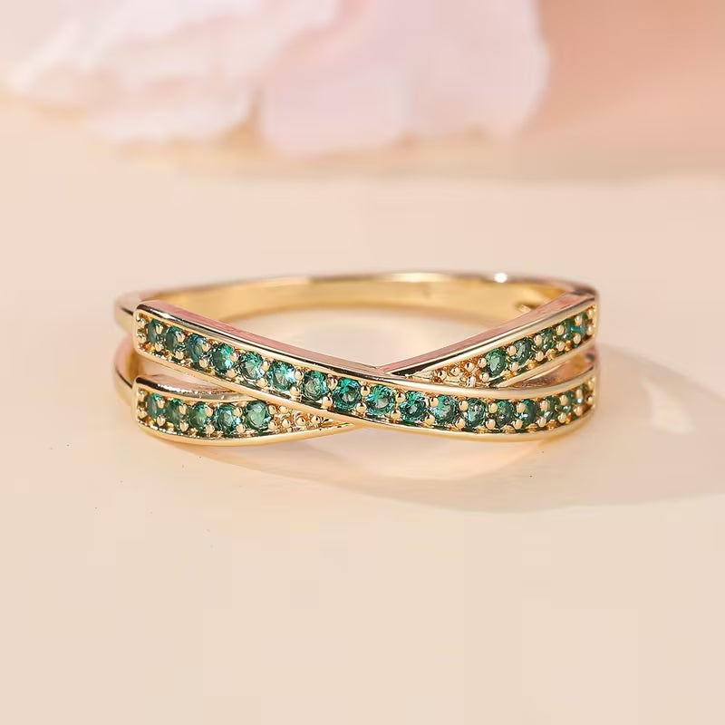 Anillo Flow de Esmeralda | Oro