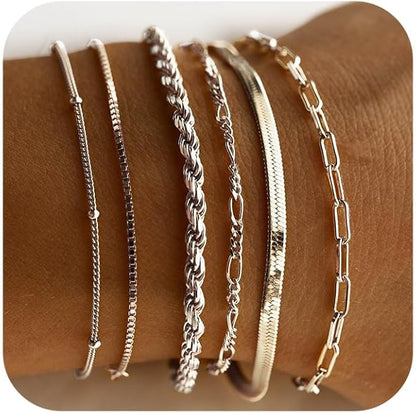 Isabella Vernetta Set de Pulseras | Oro Blanco