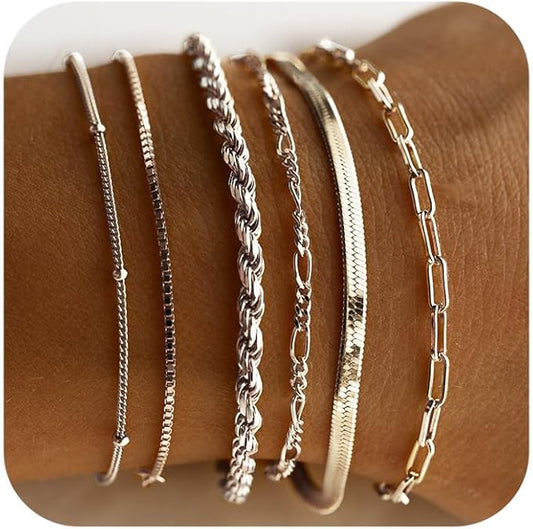 Isabella Vernetta Set de Pulseras | Oro Blanco