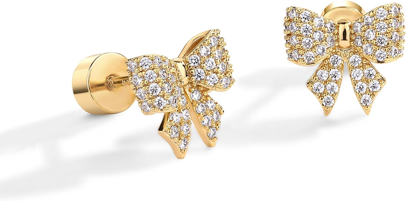 Aretes con Motivo de Moño | Oro
