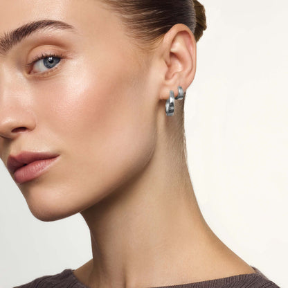 Gia Aretes de Argolla | Oro Blanco
