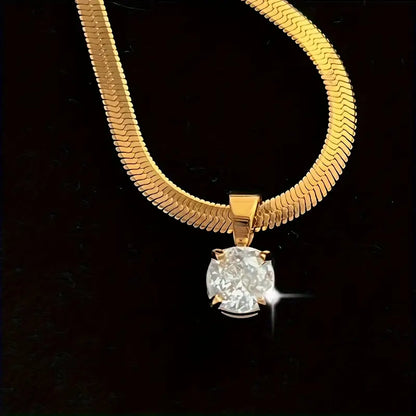 Collar con Dije de Strass Elegante | Oro