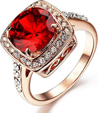 Anillo Statement de Rubí Halo | Oro Rosa