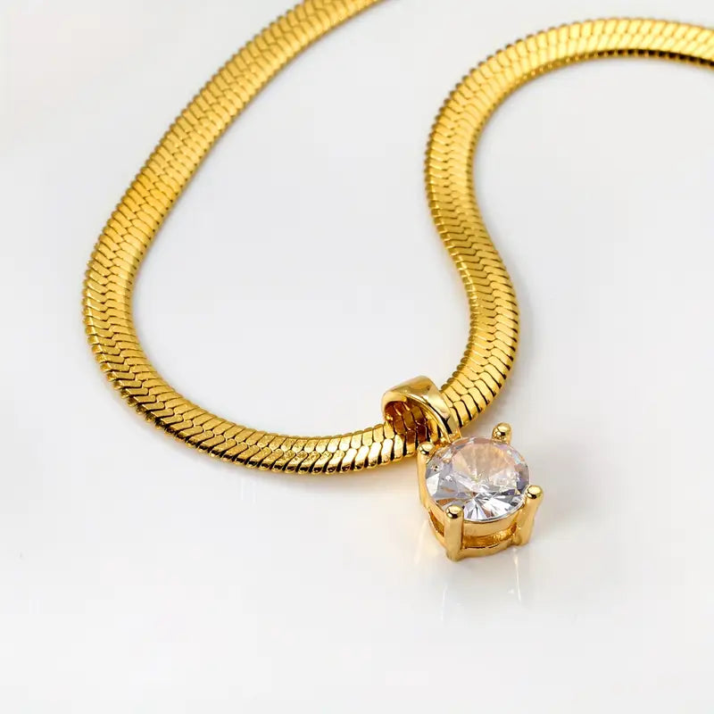 Collar con Dije de Strass Elegante | Oro