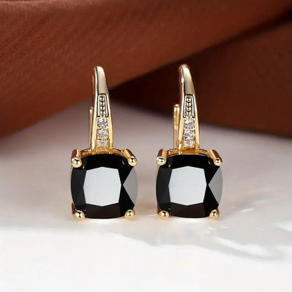 Aretes de Argolla con Piedra de Zafiro Místico | Oro