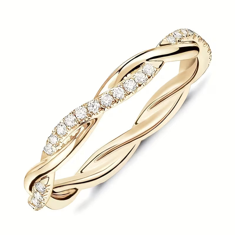 Anillo de Acento de Dos Estilos | Oro