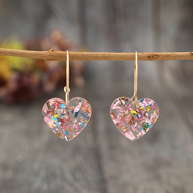 Aretes Colgantes Sugarplum Corazón | Oro