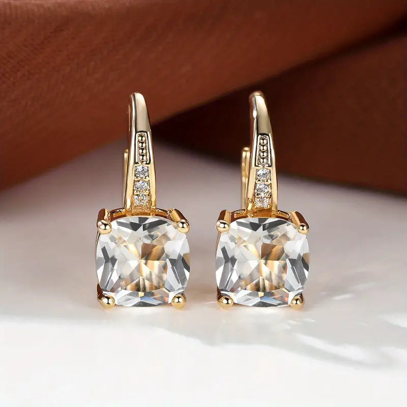 Aretes de Argolla con Piedra Mística | Oro
