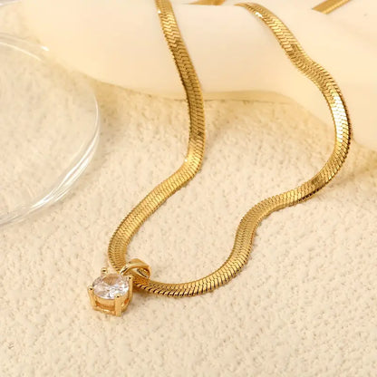 Collar con Dije de Strass Elegante | Oro