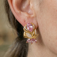 Amorette Aretes Pétalo Rosa | Oro Rosa