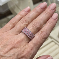 Anillo Eternity Blush Cascade | Oro Blanco