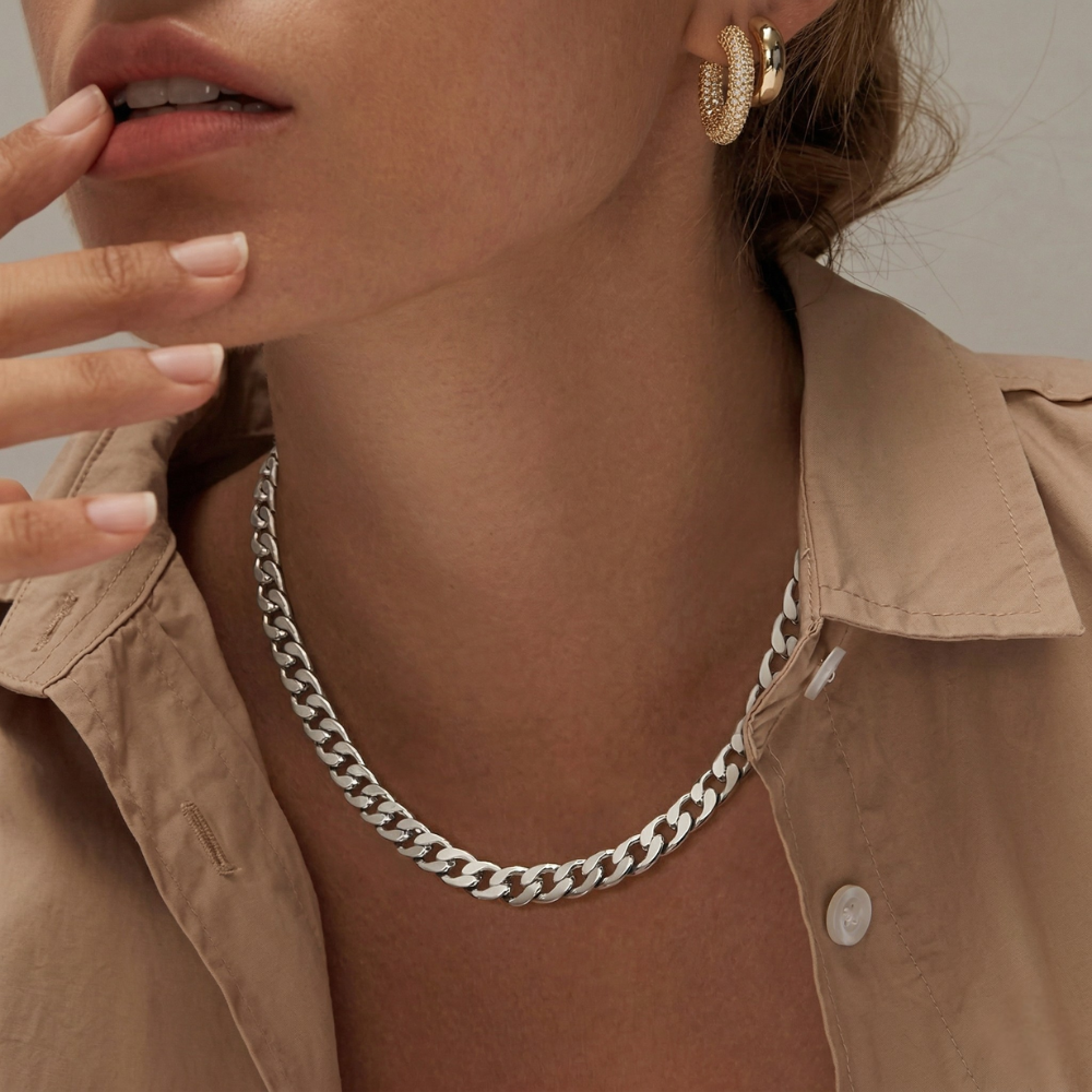 Collar de Eslabón Cubano Grueso | Oro